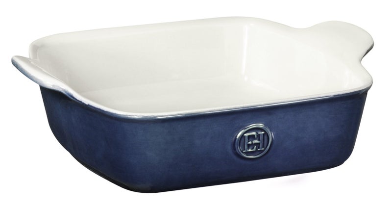 Emile Henry طبق خبز مربع حديث كلاسيكي من إميل هنري مصنوع في فرنسا 8 × 8/2 لتر، 9 × 9، أزرق غسق - Image 1